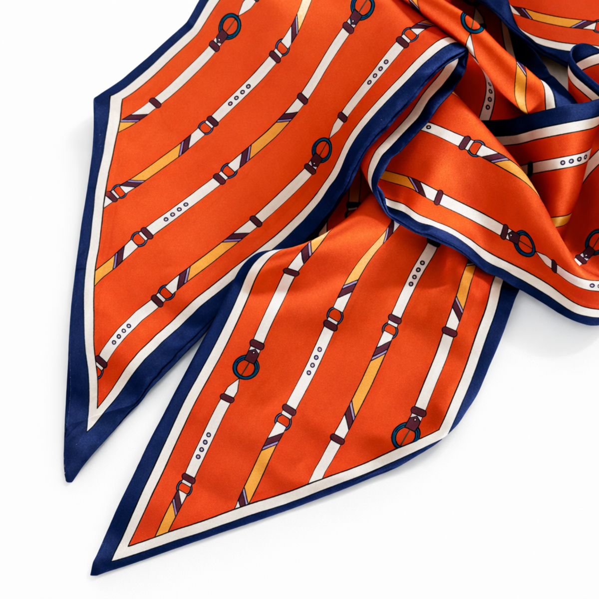 Ellison+Young - Saddle Stripe Silky Jumbo Twilly Scarf – Classic Equestrian Elegance
