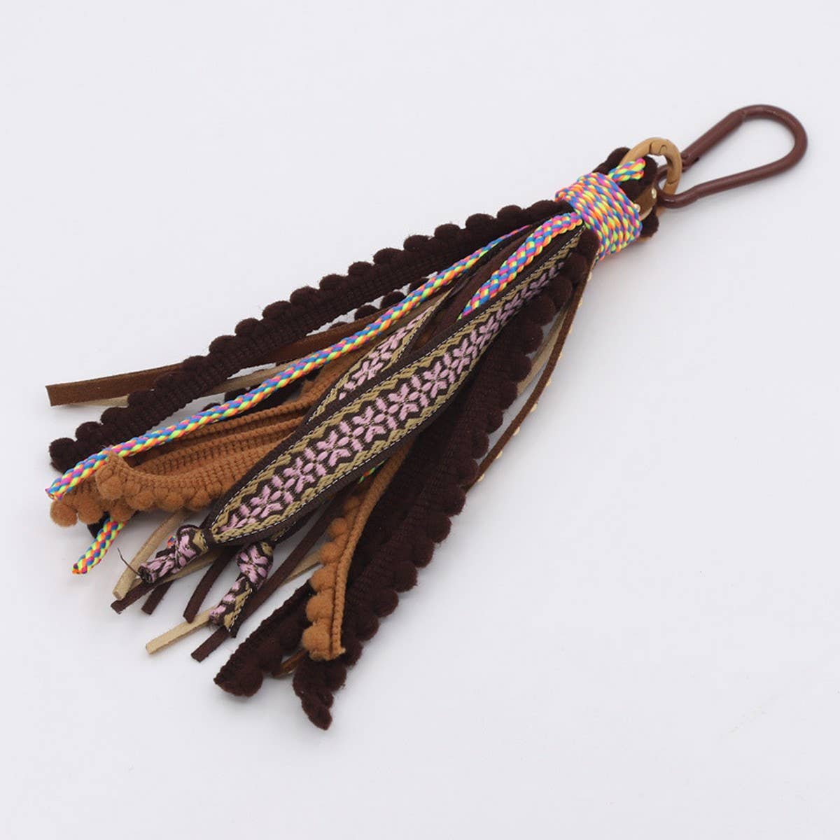 ACCITY - SOLID COLOR VELVET TASSEL KEYCHAIN BAG PENDANT_CWMM3555 - Pink / (OS) 1