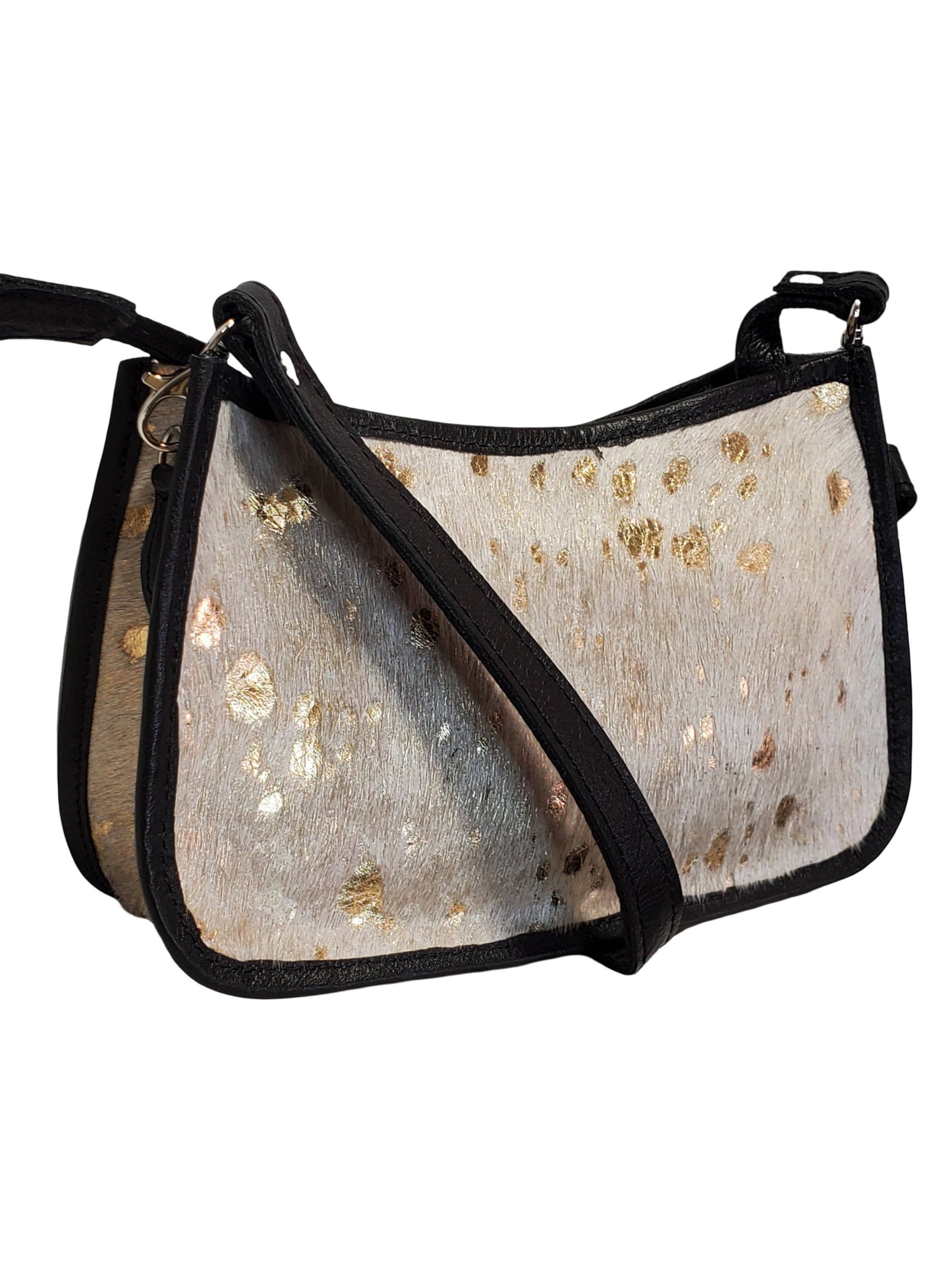 Charlie Leather - Nora Mini Handbag & Crossbody  - Gold Fur