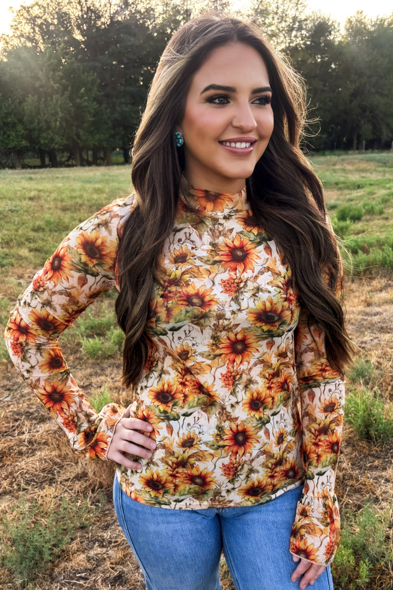 Sterling Kreek - Sunflower Shine Mesh Top - M